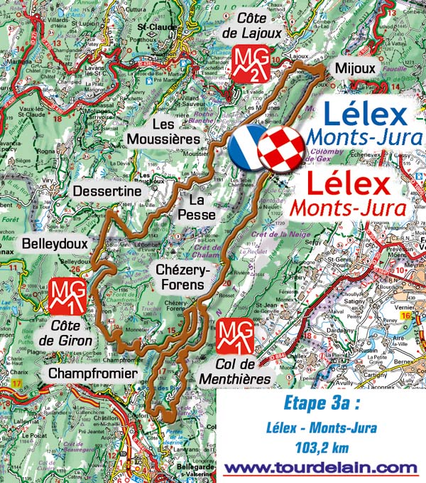 Streckenverlauf Tour de l`Ain 2009 - Etappe 3a